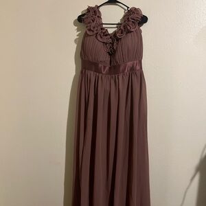 Purple Sleeveless Halter Maxi Dress for Weddings